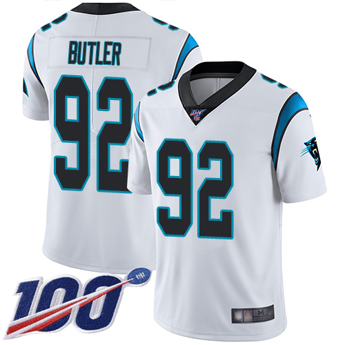Carolina Panthers Limited White Men Vernon Butler Road Jersey NFL Football #92 100th Season Vapor Untouchable